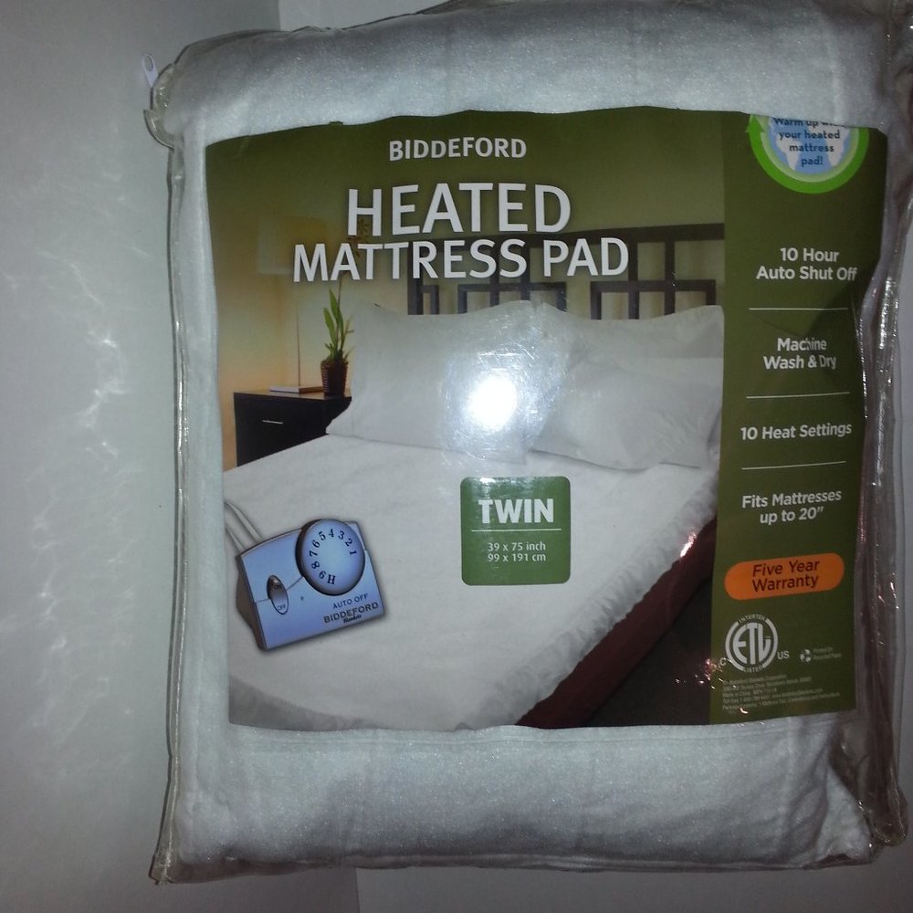 Biddeford Heated Mattress Pad Twin 10 hr shut off